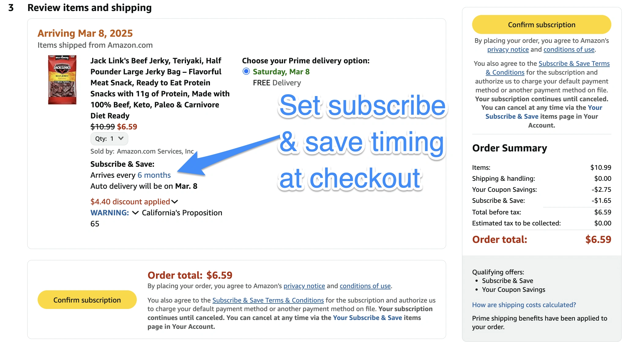 Subscribe & Save Frequency