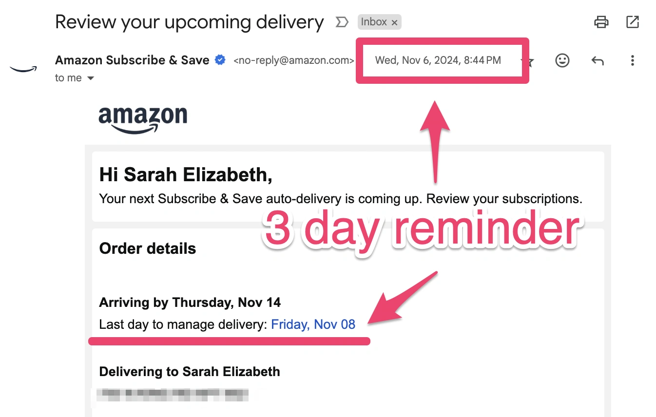Amazon Reminder