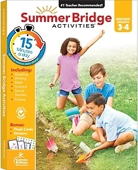 Summer Bridge Activities 3rd to 4th Grade Workbook, All Subjects with Flash Cards