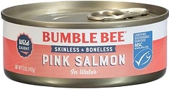 Bumble Bee Pink Salmon in Water, 5 oz Can, 20g Protein, Wild Caught, MSC Certified