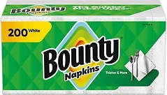 Bounty Paper Napkins, White, 200 Count