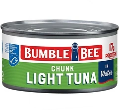 Bumble Bee Chunk Light Tuna In Water, 12 oz Can - Wild Caught, 17g Protein