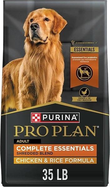 Purina Pro Plan Complete Essentials Shredded Blend Chicken and Rice Dog Food - 35 lb