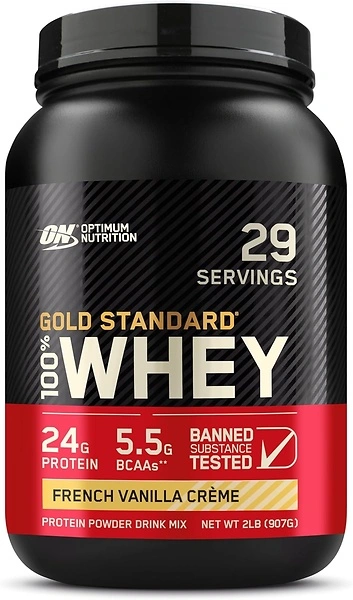 Optimum Nutrition Gold Standard 100 Whey Protein Powder, French Vanilla Creme, 2 lb