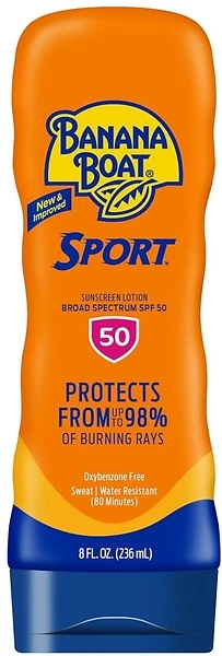 Banana Boat Sport Ultra SPF 50 Sunscreen Lotion, 8 oz, Water Resistant