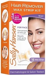 Sally Hansen Hair Remover Wax Strip kit for Face, 18 Wax Strips