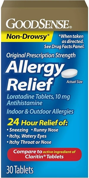GoodSense Allergy Relief Loratadine Tablets 10 mg, Antihistamine, 30 Count