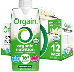 Orgain Organic Protein Shake, Vanilla, 16g Protein, 11 Fl Oz, 12 Pack