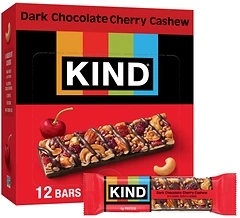 KIND Bars, Dark Chocolate Cherry Cashew, Healthy Snacks, Gluten Free, 12 Count