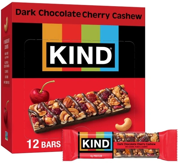 KIND Bars, Dark Chocolate Cherry Cashew, Healthy Snacks, Gluten Free, 12 Count