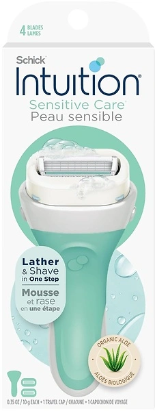 Schick Intuition Women's Razors, Sensitive Skin, 1 Razor & 2 Blades