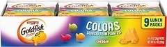 Goldfish Colors Cheddar Crackers, Snack Pack, 0.9 oz, 9 CT Multi-Pack Tray