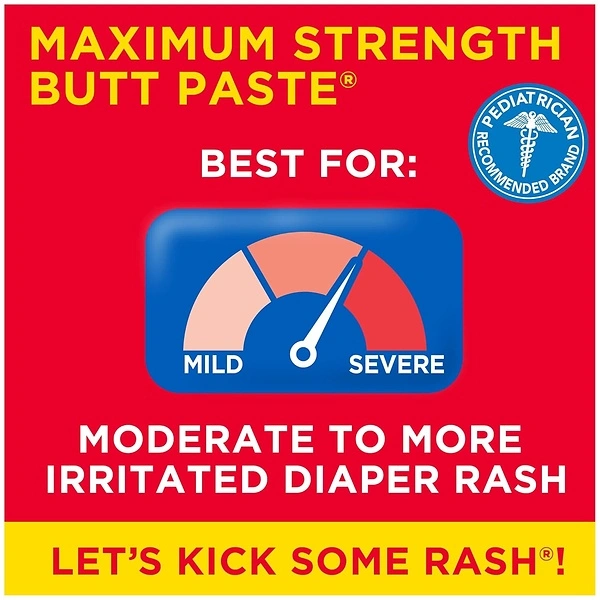 Boudreaux's Butt Paste Maximum Strength Diaper Rash Cream, 2 oz Tube