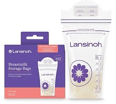 Lansinoh Breastmilk Storage Bags, 100 Count, Fast Freeze & Thaw, 6 oz