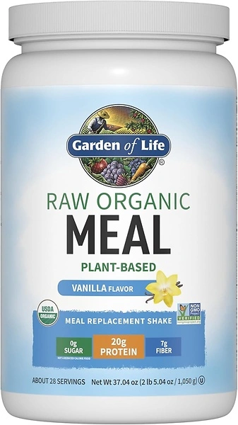 Tasty Organic Vanilla Meal Replacement Shake, 20g Plant-Based Protein, 2.3 LB