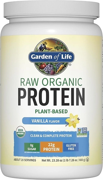 Garden of Life Raw Organic Protein Vanilla Powder, 20 Servings, 22g Protein