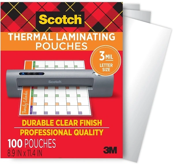 Scotch Thermal Laminating Pouches, 8.9 x 11.4 Inches, 100 Count
