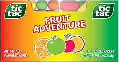 Tic Tac, Fruit Adventure Mints, Bulk 12 Pack, On-The-Go Refreshment, 1 Oz Each