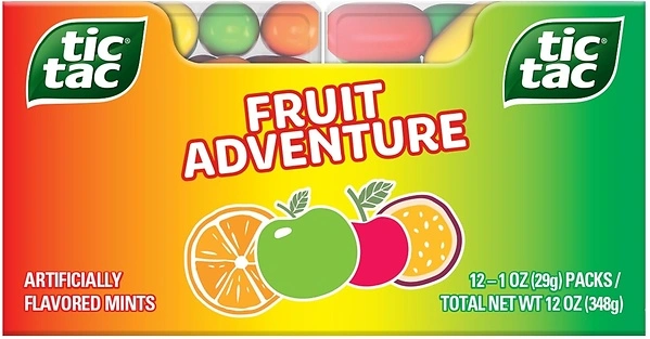 Tic Tac, Fruit Adventure Mints, Bulk 12 Pack, On-The-Go Refreshment, 1 Oz Each