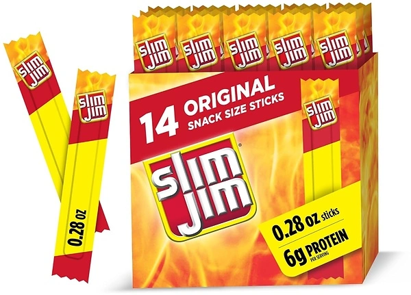 Slim Jim Snack-Sized Smoked Meat Stick, Original Flavor, 14 Count