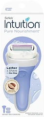 Schick Intuition Pure Nourishment Razors for Women, 1 Razor & 2 Blades, Cocoa Butter