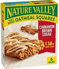 Nature Valley Soft-Baked Oatmeal Squares, Cinnamon Brown Sugar, 6 ct, 7.44 OZ