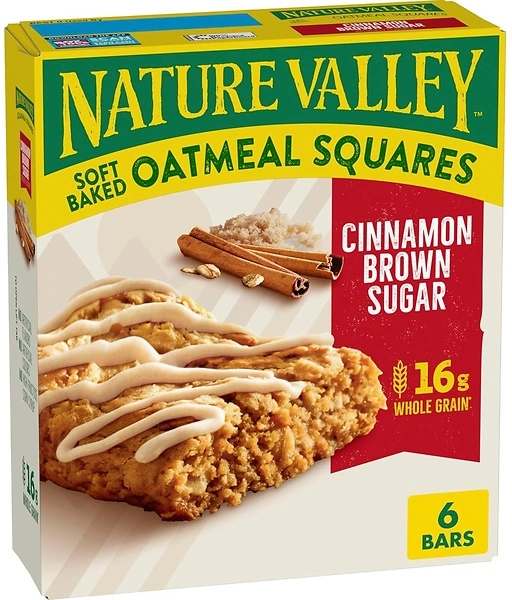 Nature Valley Soft-Baked Oatmeal Squares, Cinnamon Brown Sugar, 6 ct, 7.44 OZ
