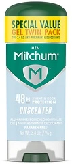 Mitchum Men's Antiperspirant, Triple Odor Defense Gel, 48 Hr Protection, 2 Pack