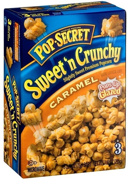 Pop Secret Caramel Microwave Popcorn 3ct, 7.92oz Box, Non-GMO, Caramel Crunch
