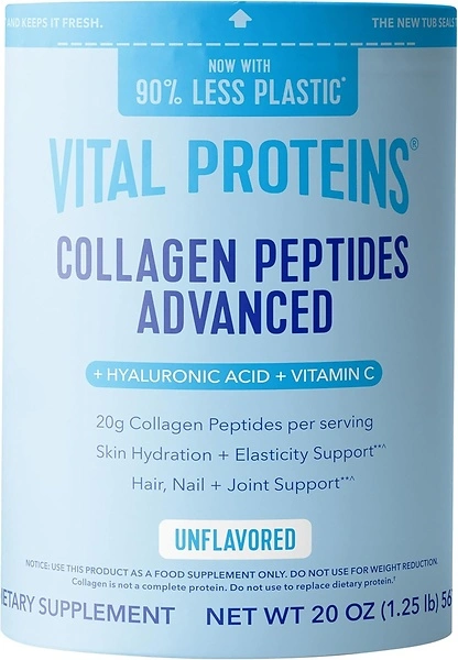 Vital Proteins Collagen Peptides Powder with Hyaluronic Acid, Unflavored, 20 oz
