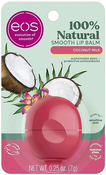 eos 100 Natural Lip Balm - Coconut Milk, All-Day Moisture, 0.25 oz