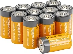AmazonBasics C Cell Everyday 1.5 Volt Alkaline Batteries - Pack of 12
