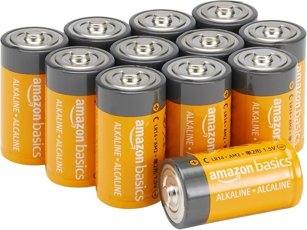 AmazonBasics C Cell Everyday 1.5 Volt Alkaline Batteries - Pack of 12