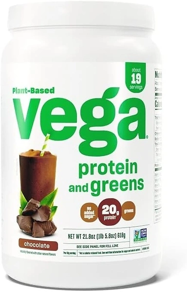 Vega Protein and Greens Powder Chocolate, 19 Servings, 20g Plant-Based Protein