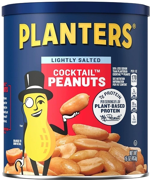 PLANTERS Dry Roasted Peanuts, Lightly Salted, Plant-Based Protein, 16 Oz Jar