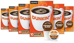 Dunkin' Original Blend Medium Roast Coffee, K-Cup Pods, 10 Count, Pack of 6
