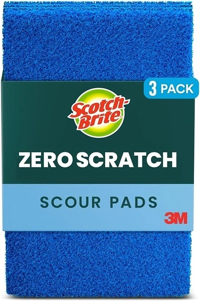 Scotch-Brite Non-Scratch Scour Pads, Kitchen and Dish Cleaning, 3 Pads