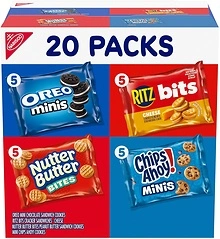 Nabisco Classic Mix Variety Pack, OREO, CHIPS AHOY!, Nutter Butter, 20 Snack Packs