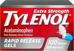 Tylenol Extra Strength Acetaminophen Rapid Release Gels, 100 ct
