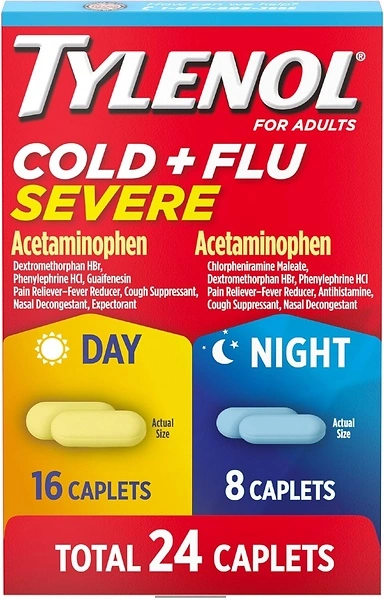 Tylenol Cold + Flu Severe Day & Night Caplets Combo Pack, 24 ct