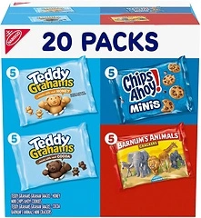 Nabisco Fun Shapes Variety Pack, Animal Crackers, Teddy Grahams, CHIPS AHOY!, 20 Pack