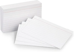 Amazon Basics Heavy Weight Ruled Lined Index Cards, White, 3x5 Inch Card, 100-Count
