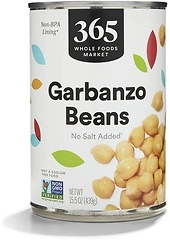 365 by Whole Foods Market, Unsalted Garbanzo Beans, 15.5 Ounce