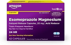 Amazon Basic Care Esomeprazole Magnesium Delayed Release Capsules, 20 mg, 42 Count