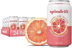 Spindrift Sparkling Water, Grapefruit, Real Squeezed Fruit, 12 Fl Oz, 24 Pack