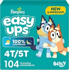Pampers Easy Ups Boys & Girls Potty Training Pants, Size 4T-5T, 104 Count