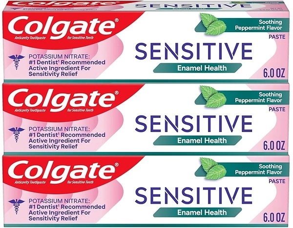 Colgate Sensitive Enamel Health Toothpaste for Sensitive Teeth, 3 Pack, 6 oz