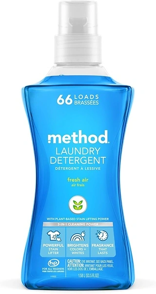 Method Liquid Laundry Detergent, Fresh Air, 66 Loads, Plant-Based Stain Remover