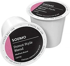 Solimo Medium Roast Coffee Pods, Donut Style, Keurig 2.0 Compatible, 100 Count