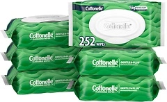 Cottonelle GentlePlus Wet Wipes, Aloe & Vitamin E, 42 Wipes/Pack, 6 Packs (252 Total)